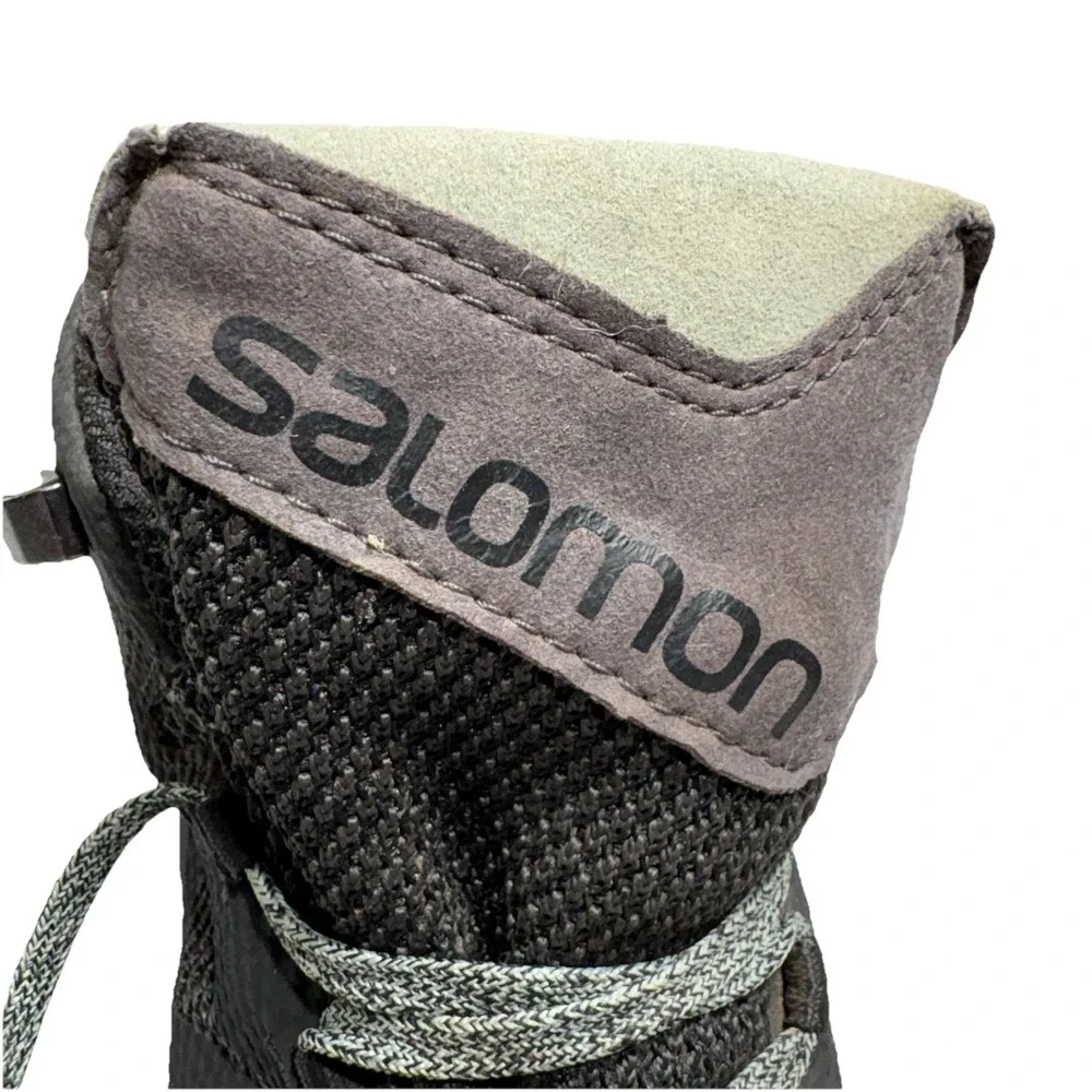 Salomon Outline High Top Hiking Boot Shoes Contagrip 404844 Gray Women 7 Goretex
